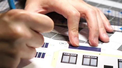 Hands using a knife to cut craft paper. San Francisco CA USA August 27th 2024 库存影片 282928638