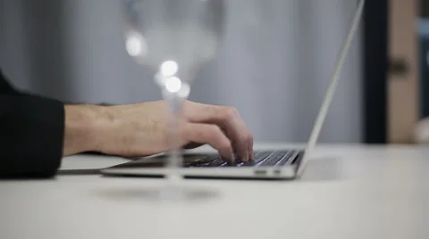 Hands using laptop Stock Footage 57695628