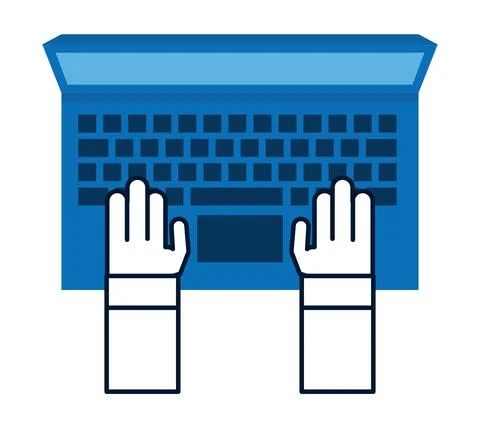 Hands using laptop 스톡 일러스트