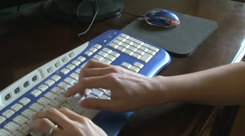 Hands using mouse and keyboard at computer Stock-Footage 36384867