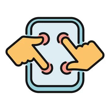 Hands using multi touch gesture on a digital tablet screen Stock Illustration