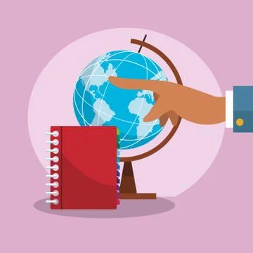 Hands using office elements Stock Illustration