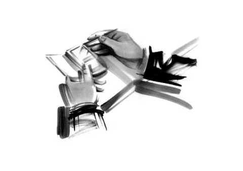 Hands using personal computer Illustrazione stock