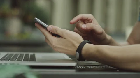 Hands using a phone Stock Footage 68793479