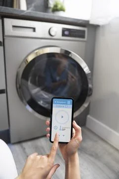 Hands using smartphone close up Stock Photos