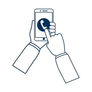 Hands using smartphone device technology イラスト素材