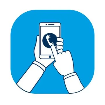 Hands using smartphone device technology Stock Illustration