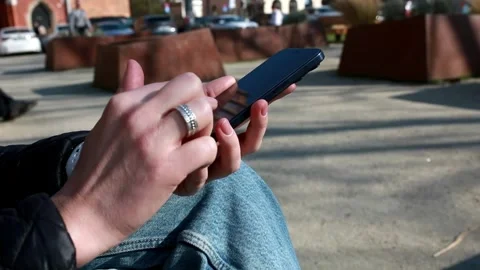 Hands Using Smartphone In Everyday Life. Stock Footage 305689717