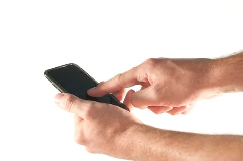 Hands Using smartphone Foto stock