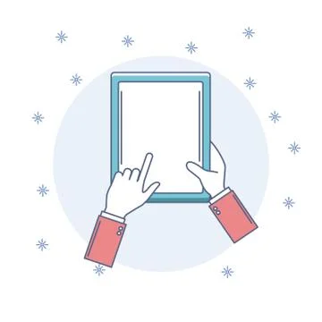 Hands using tablet Illustrazione stock