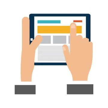 Hands using tablet Illustrazione stock