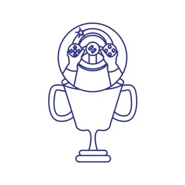 Hands using video game car wheel control Stock Illustration