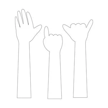 Hands up. Vector illustration Stock Illustration