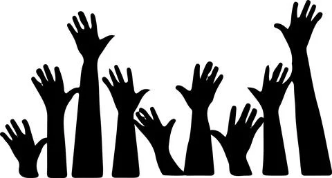 Hands up vector isolated on background Stock Illustration