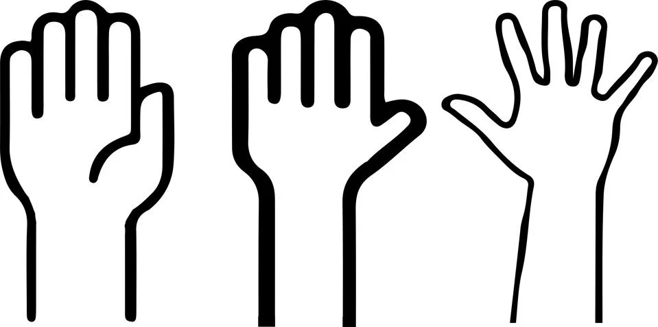 Hands up vector isolated on background Stock Illustration