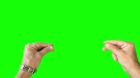 Hands for video editing, stretching logo, text Stock Footage 281840771