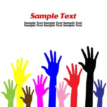 Hands volunteering or voting Stock Illustration