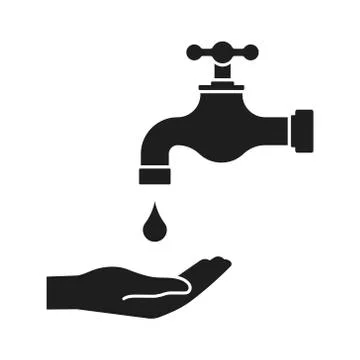 Hands wash icon. Vector illustration, flat design. Isolated. Stock Illustration