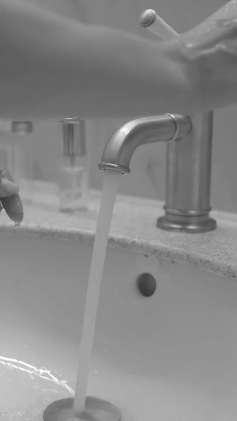 Hands wash procedure, cleaning hands with soap from viruses and contaminati.. Stock Footage 274070345