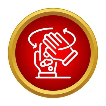 Hands washing sanitation process with soap bubbles icon Stock Illustration