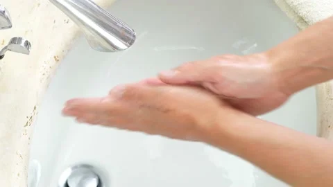 Hands Washing Steps, Right Method Stock Footage 133564247