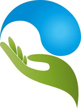 Hands, water drops, wellness, spa, logo Stock Illustration