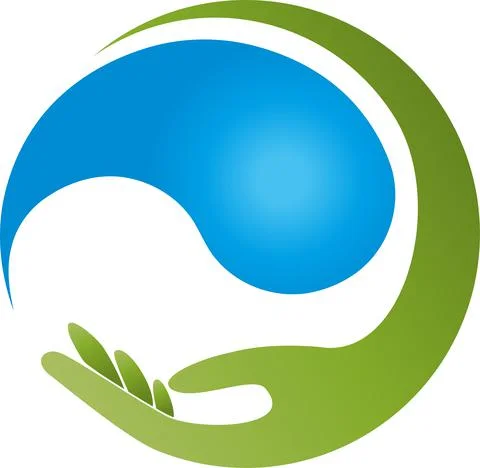 Hands, water drops, wellness, spa, logo Stock Illustration