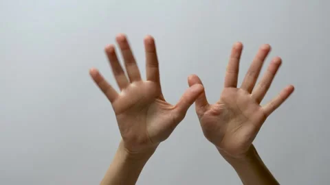 Hands waving gesture, white background. Greeting hands Stock Footage 261563129