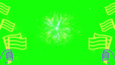 Hands waving yellow flags on green screen. Animated cheering crowd with chroma Stock Footage 340715905
