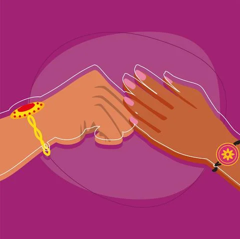 Hands wearing bracelets Stock Illustration