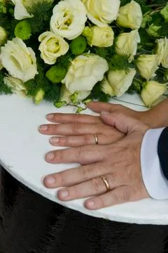 Hands with Wedding Rings Stock Photos