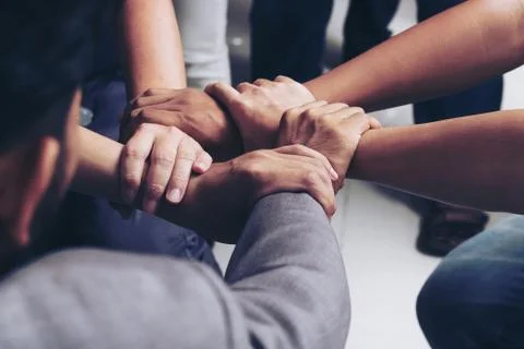 Hands were a collaboration concept of teamwork Foto stock