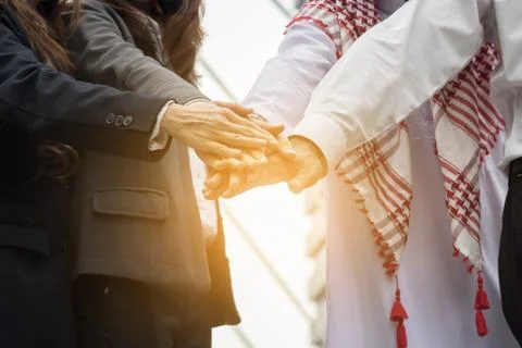 Hands were a collaboration concept of teamwork Stock Photos