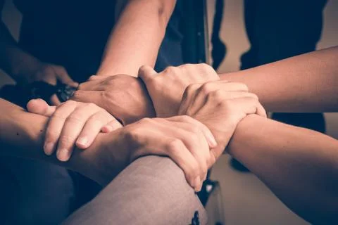 Hands were a collaboration concept of teamwork Foto stock