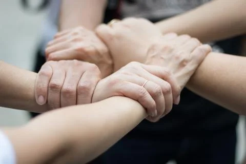 Hands were a collaboration concept of teamwork Stock Photos