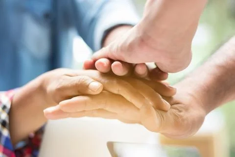 Hands were a collaboration concept of teamwork Stock Photos