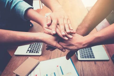 Hands were a collaboration concept of teamwork Foto stock