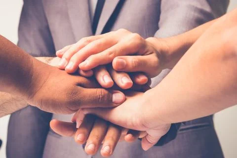 Hands were a collaboration concept of teamwork Stock Photos