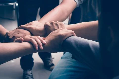 Hands were a collaboration concept of teamwork Foto stock