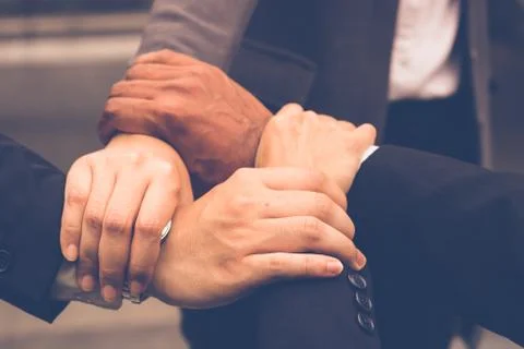 Hands were a collaboration concept of teamwork Stock Photos