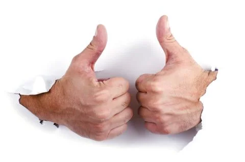 Hands on white macro Stock Photos