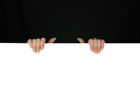 Hands on white - place your head on black Stock Photos