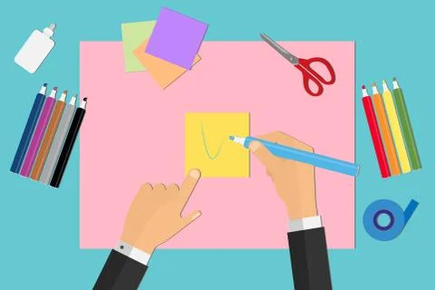 Hands who drawing Stock Illustration