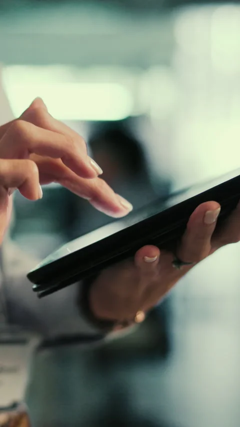 Hands, woman and programmer with tablet in office for research, server update 스톡 동영상 332915109