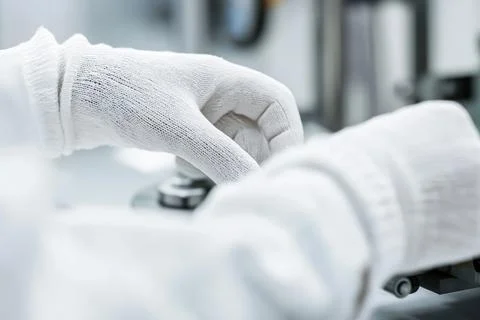 Hands work on assembly task 스톡 사진