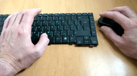 The hands work on the keyboard on the computer Stock-Footage 69024596