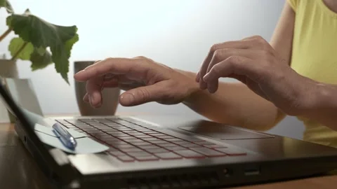Hands work on the keyboard. Stock Footage 158310805