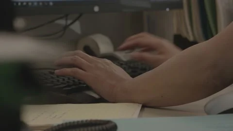 Hands Working On Computer Stock Footage 169674951