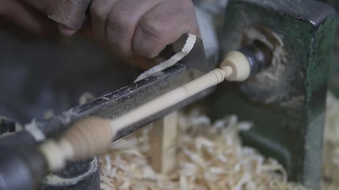 Hands working crafting wood in Souk typical objects marocaine Marrakech Morocco Stock Footage 87459630