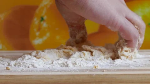 Hands Working With Flour Stock Footage 58684017